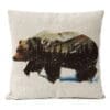 Rustic bear cushion cover