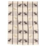 Grey and beige moose kitchen towel