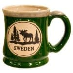 Big green ceramic moose mug
