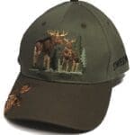 Grön och brun keps med älg