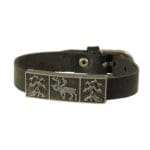 Reindeer leather bracelet black