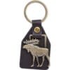 Leather moose key chain