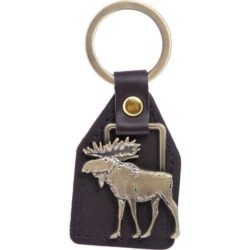 Leather moose key chain