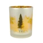 Guld älgljushållare i frostat glas