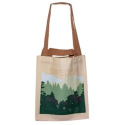 Beige and green nature tote bag