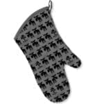 Grey and black moose oven glove