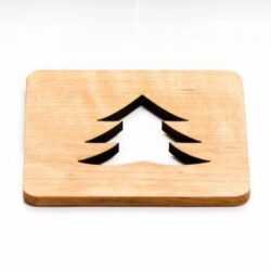 4-pack spruce tree coaster