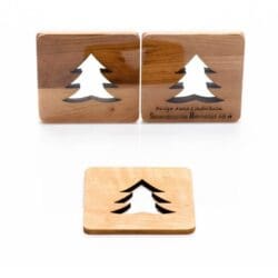 4-pack spruce tree coaster