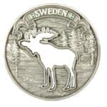 Round metal moose magnet
