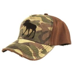 Camouflage cap with moose