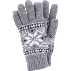Knitted grey gloves