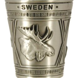 Metal moose & reindeer shot glass