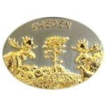 Moose gold colored forest magnet