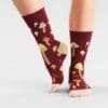 Socks Sigtuna Mushrooms Burgundy