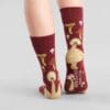 Socks Sigtuna Mushrooms Burgundy