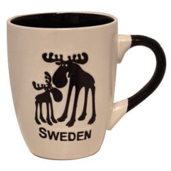 Beige two moose mug