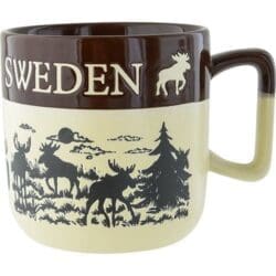 Beige and brown moose mug