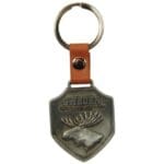 Leather and metal key chain