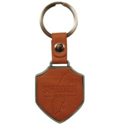 Leather and metal key chain