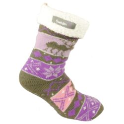 Fluffy purple moose socks