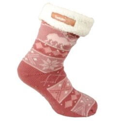 Fluffy pink moose socks