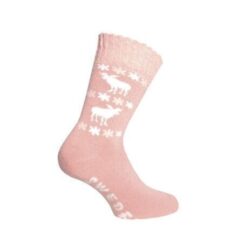 Pink moose winter socks