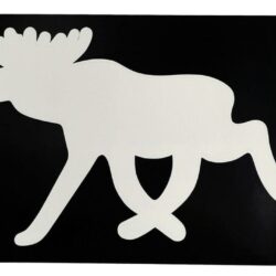 Moose car sticker in white