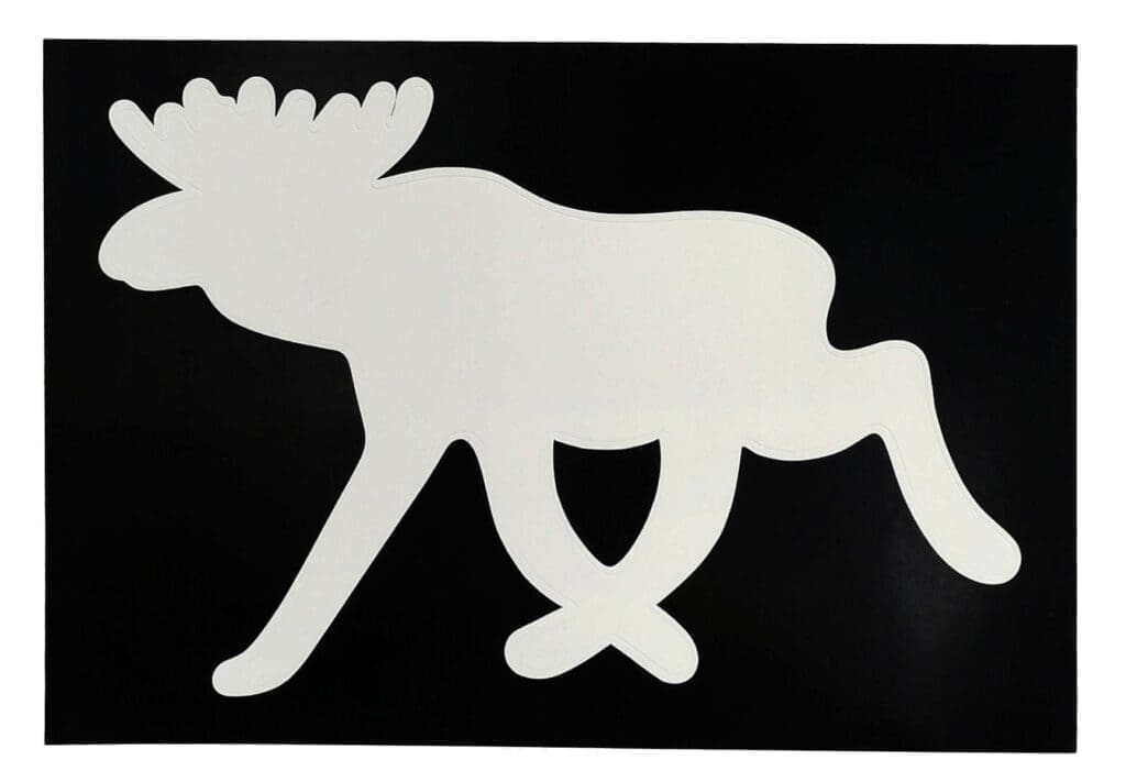 Moose car sticker in white
