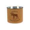 Brown leather moose mug