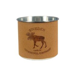 Brown leather moose mug