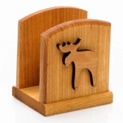 Alder wood moose napkin holder