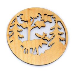 4-pack birch moose coaster