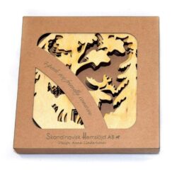 4-pack birch moose coaster