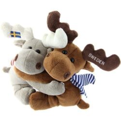 Hugging moose duo soft toys
