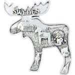 Silver moose shaped magnet
