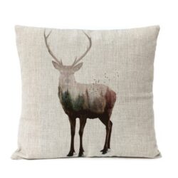Charming deer forest cushion cover