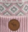 Pink winter hat moose leather stamp