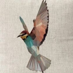 Geometrical bird cushion cover