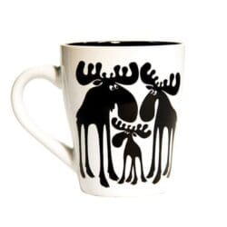 White trio moose mug