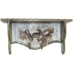 Trähylla med 2 hängar