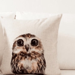 Abstract Owl Cushion Cover