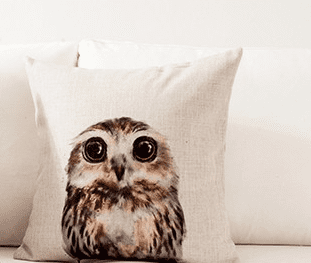 Abstract Owl Cushion Cover