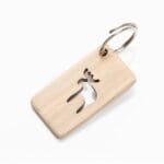 Wooden moose key chain