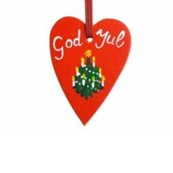Hand painted Christmas tree pendant