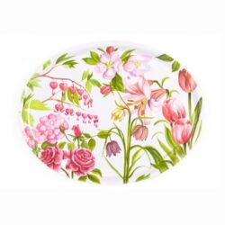 Oval Pink Flower Tray