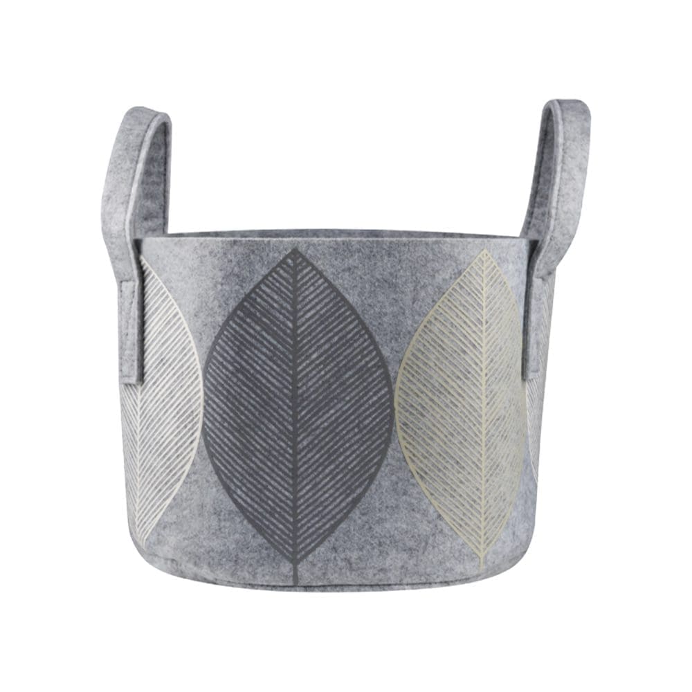 Storage Basket Leaf Light Grey 17L