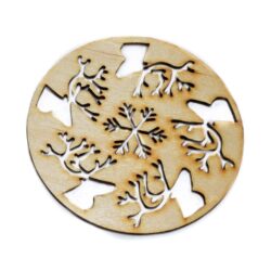 4-pack reindeer snowflake coaster