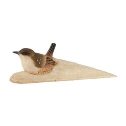 Hand Carved Doorstop Wren Bird