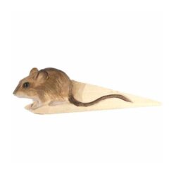Hand Carved Doorstop Wood Mouse