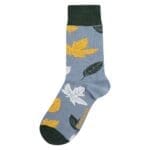 Socks Sigtuna Autumn Leaves Stone Blue